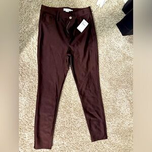 Good American COMPRESSION SHINE LEGGINGS Size 6 / 28 - Cocoa Chocolate Brown